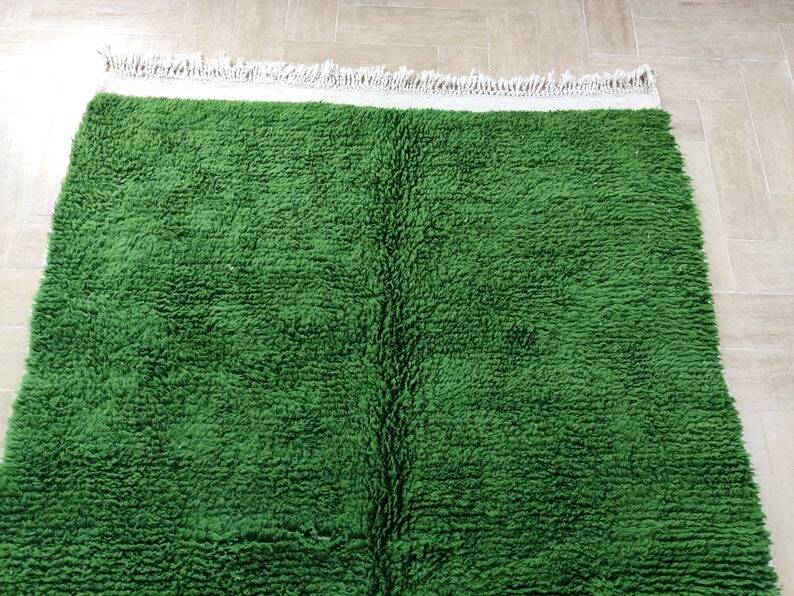 Green Berber rug 3/2 metres