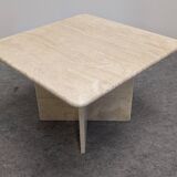 Italian coffee table, travertine end table, 1960s-70s