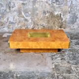 Table basse en loupe d'orme Alveo par Willy Rizzo pour Mario Sabot, 1972