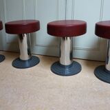 Vintage Belgian Art Deco Style Bar Stools from Frava, 1950s, Set of 4