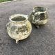 Pair of vintage planters tripodes pot potron fibro cement 1960 garden