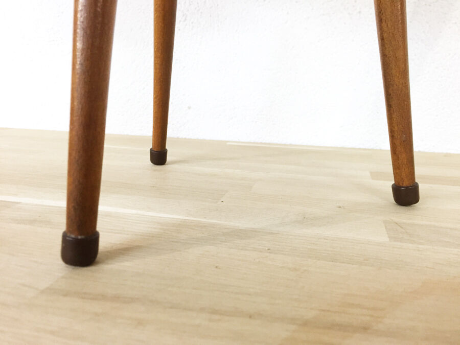 Tripod vintage leather pedestal table, 1960