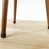 Tripod vintage leather pedestal table, 1960