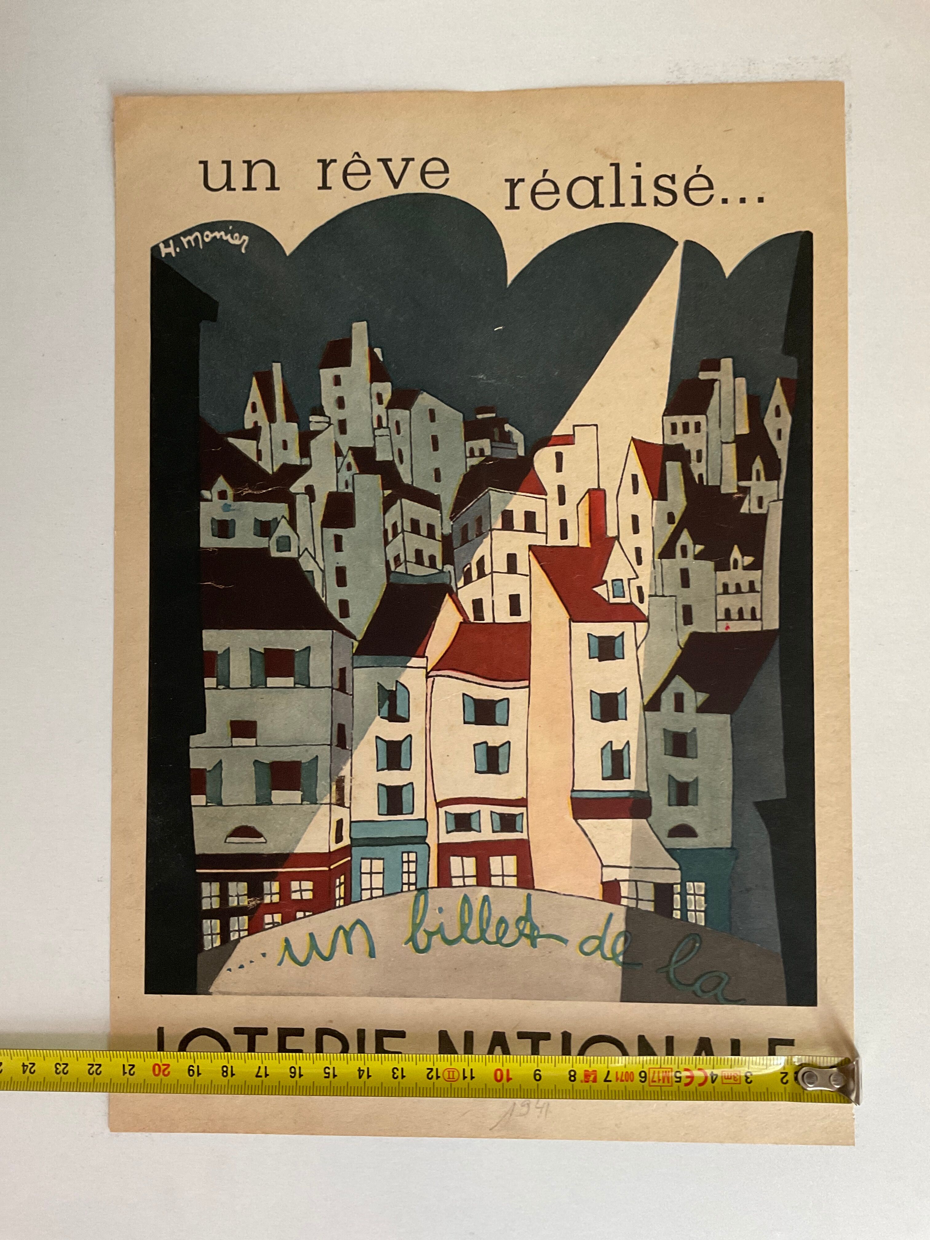 Vintage poster, a national lottery ticket, dated 1941