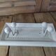 Coat rack wood patiné 2 hooks in metal deco vintage