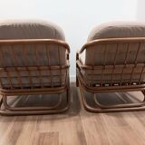 Two rattan armchairs from the 1970s, Scandinavia