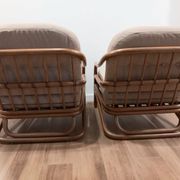 Two rattan armchairs from the 1970s, Scandinavia