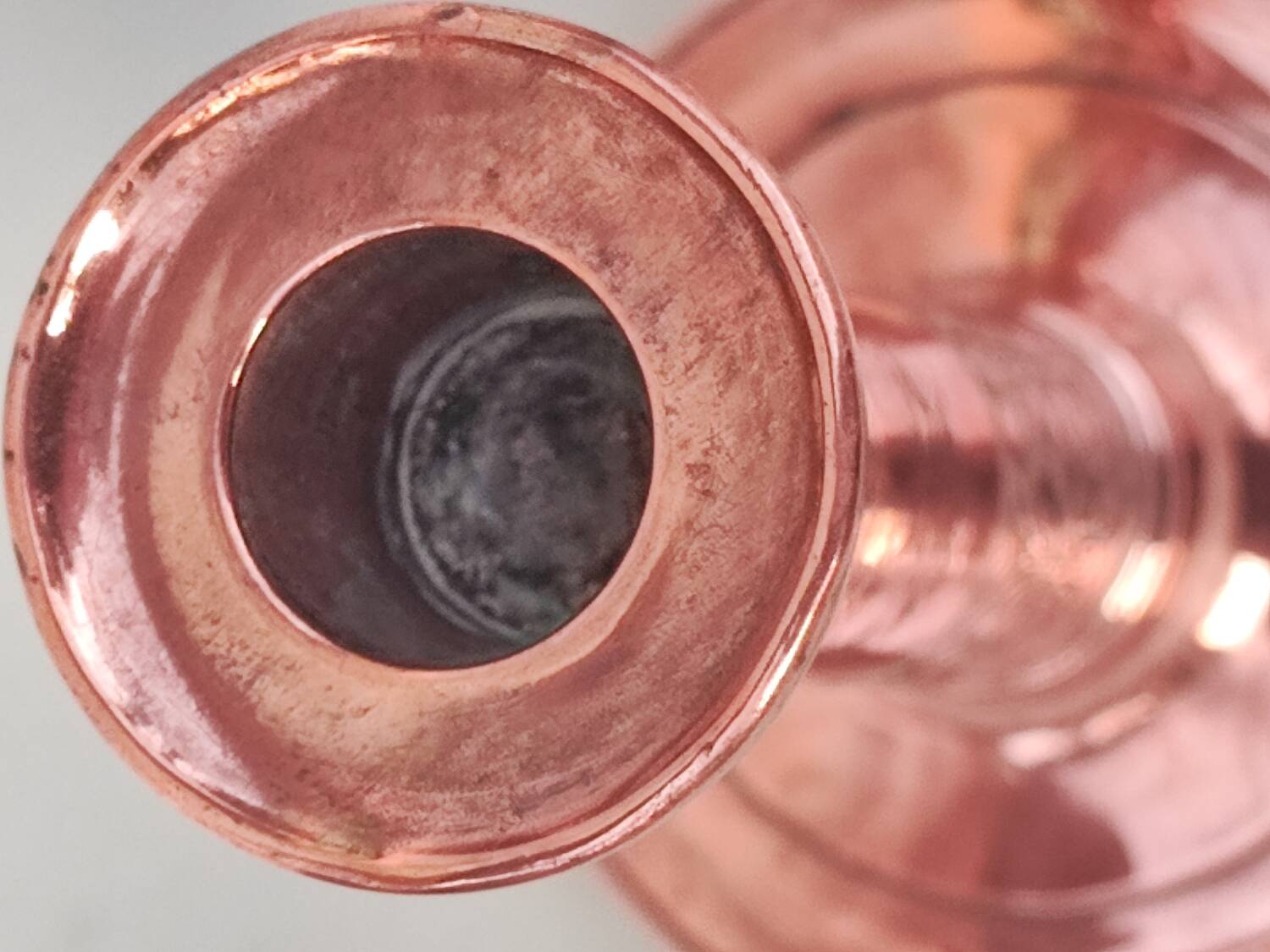 Pair of copper candlesticks