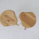 Pair of sculptural mid-century stools in pine by Norsk Husflid 1960s Norway