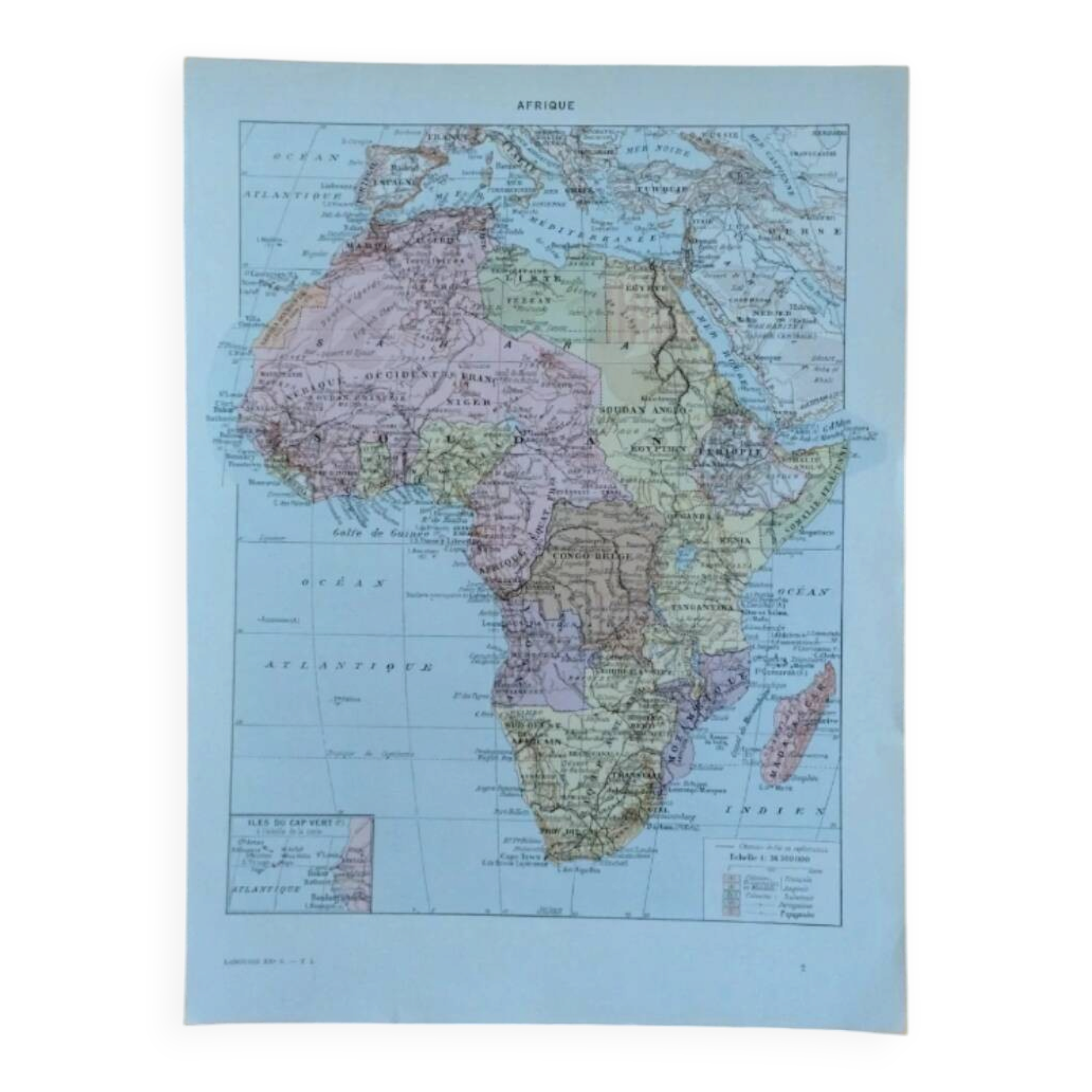 Old geographical map of Africa