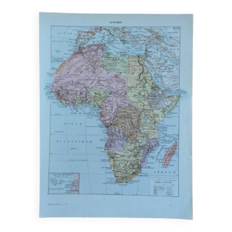 Old geographical map of Africa