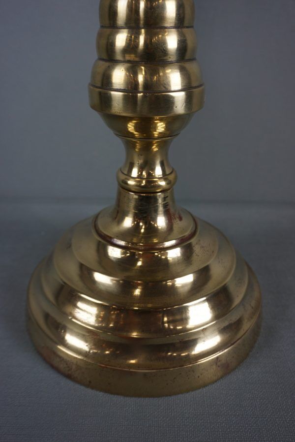 Old yellow copper neck candle holder
