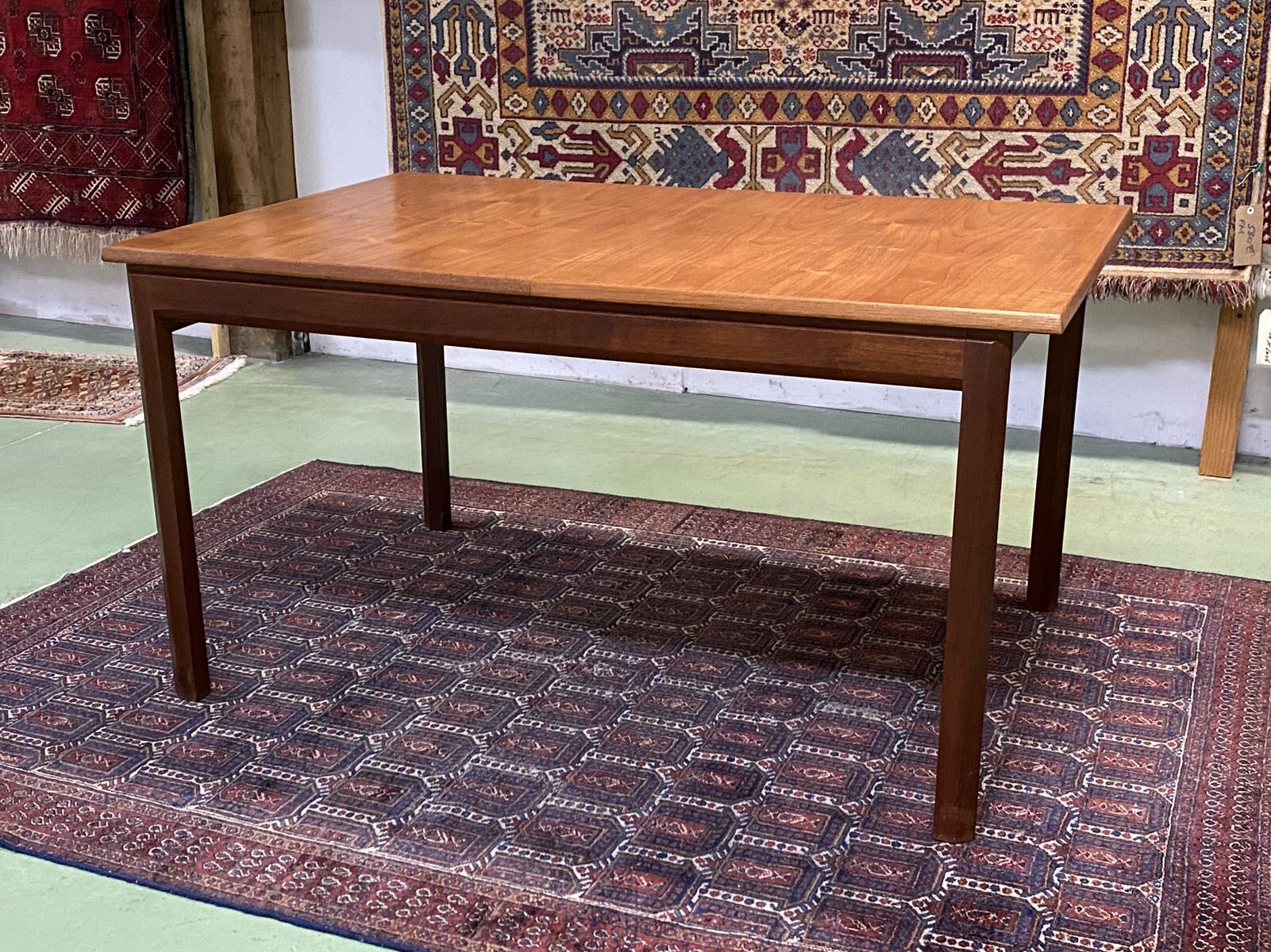70s English teak table with a butterfly extension