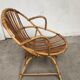 Vintage 70s rattan bamboo wicker shell armchair