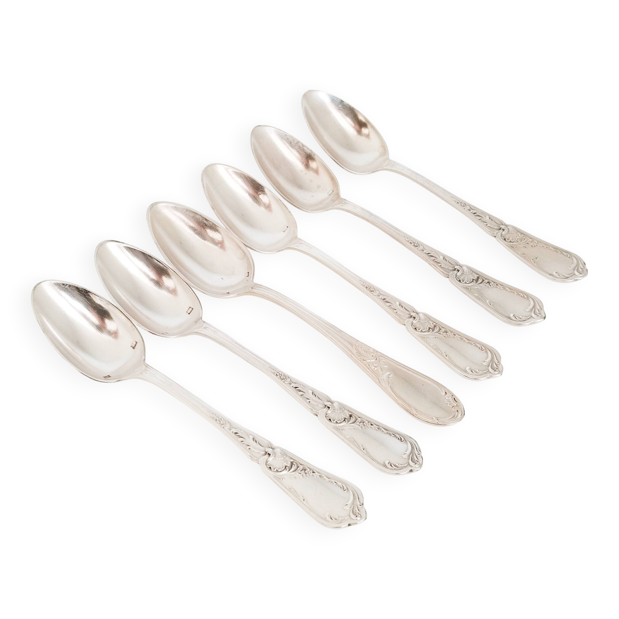 Cuillères à dessert en argent  , vintage français