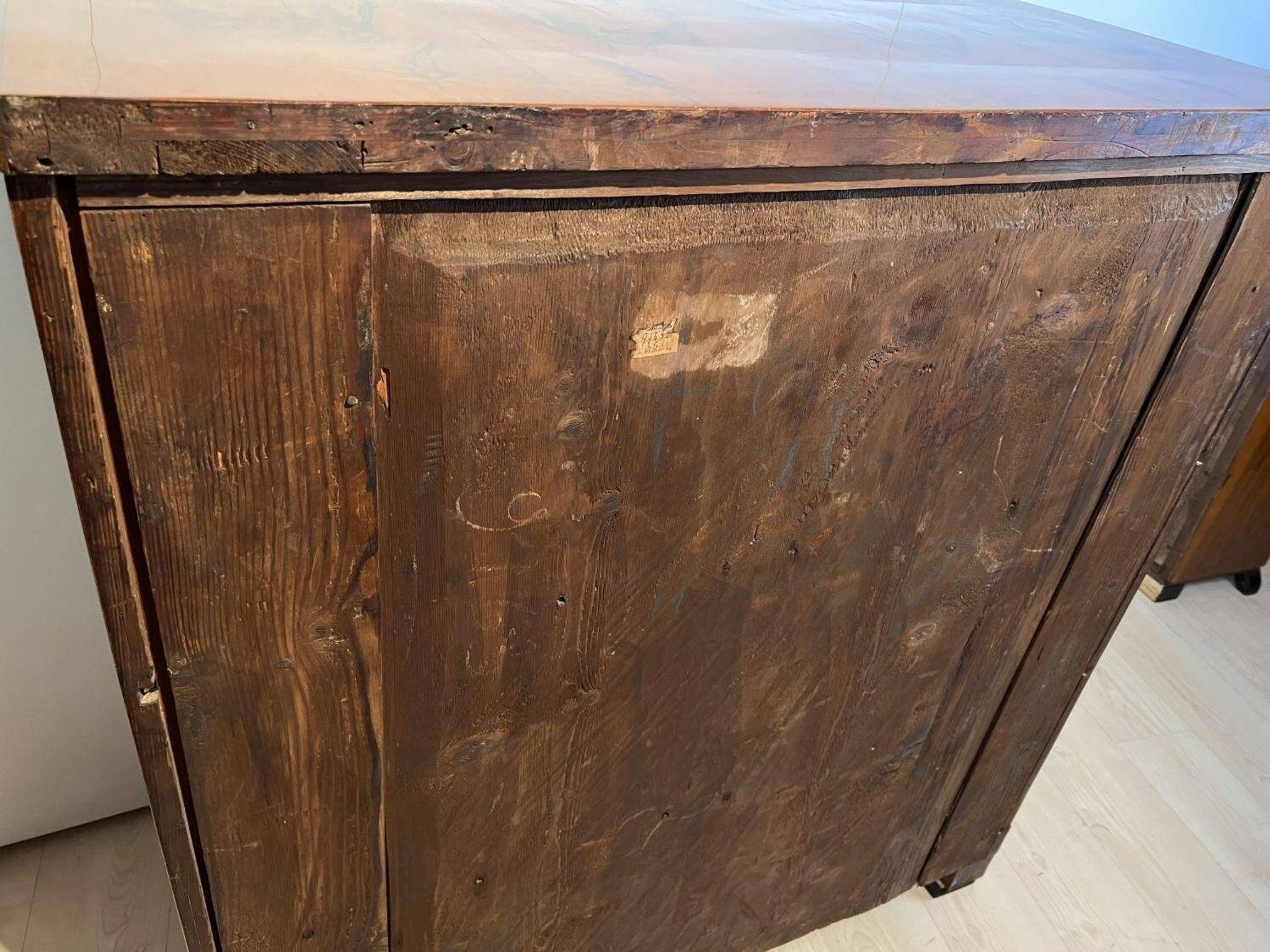 Large Biedermeier Half-Cabinet in Ebonized Walnut, South Germany, 1820
