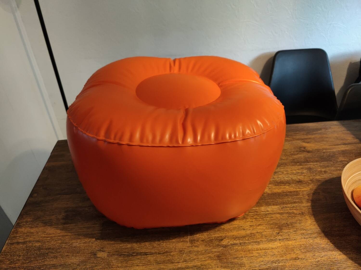 Vintage orange inflatable pouf 70