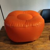 Vintage orange inflatable pouf 70