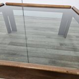 1960s coffee table by Afra and Tobia Scarpa for Cassina with smoked glass