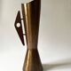 Scandinavian design vase in copper & teak, Denmark 1950