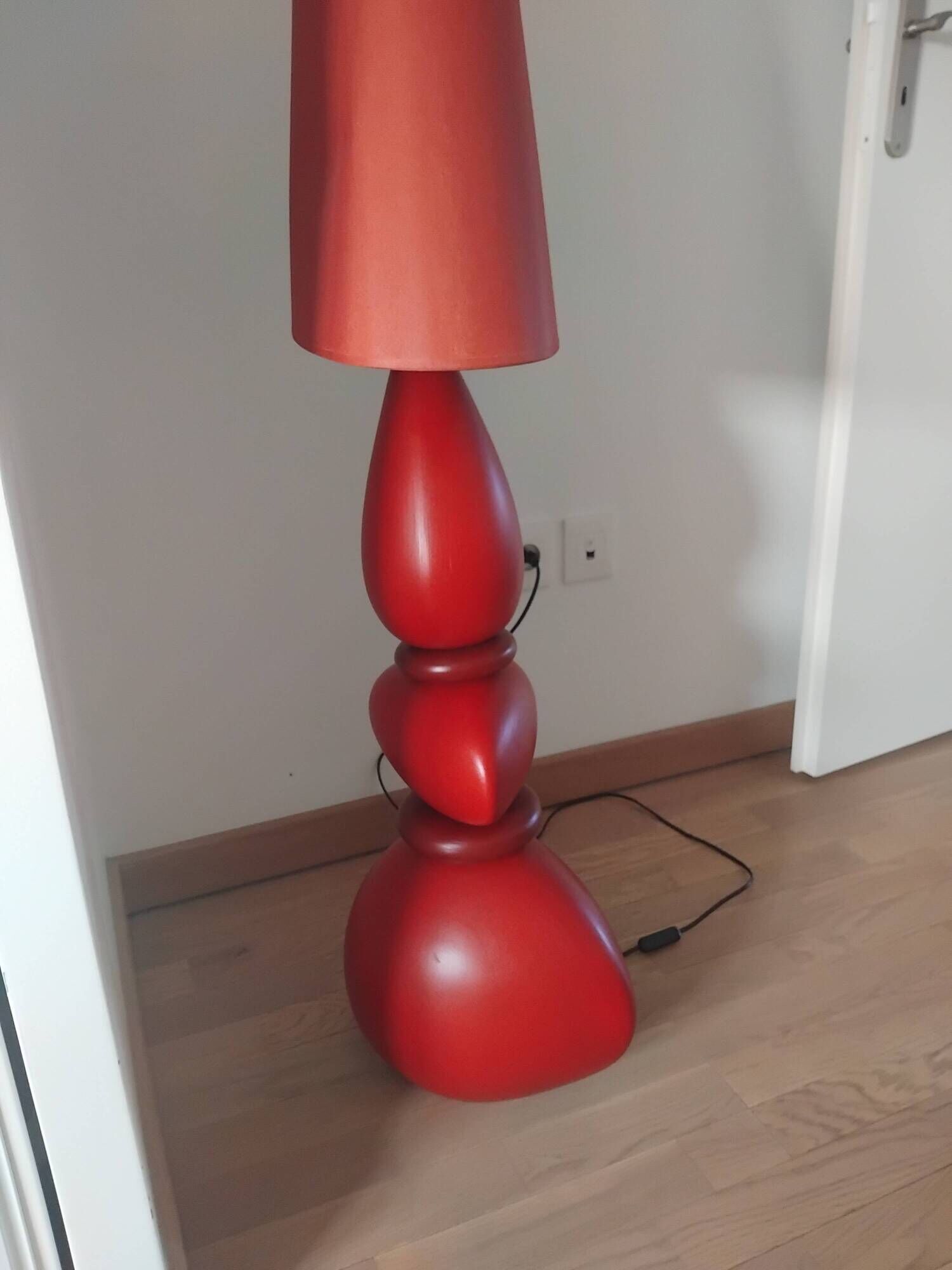 Lamp / luminaire retro 1970s style red