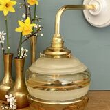 Vintage yellow and gold glass elbow wall light