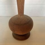 Old trumpet-shaped wooden vase