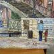 Painting of the lifting bridge on Rue de Crimée in Paris, Roland Hamon