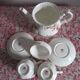 Teapot and its 2 cups and saucers Royal Albert Porcelaine "Lavender Rose"