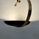 Black metal and brass arc pendant light "Les Activités" by Lucien Gau, Paris 1960