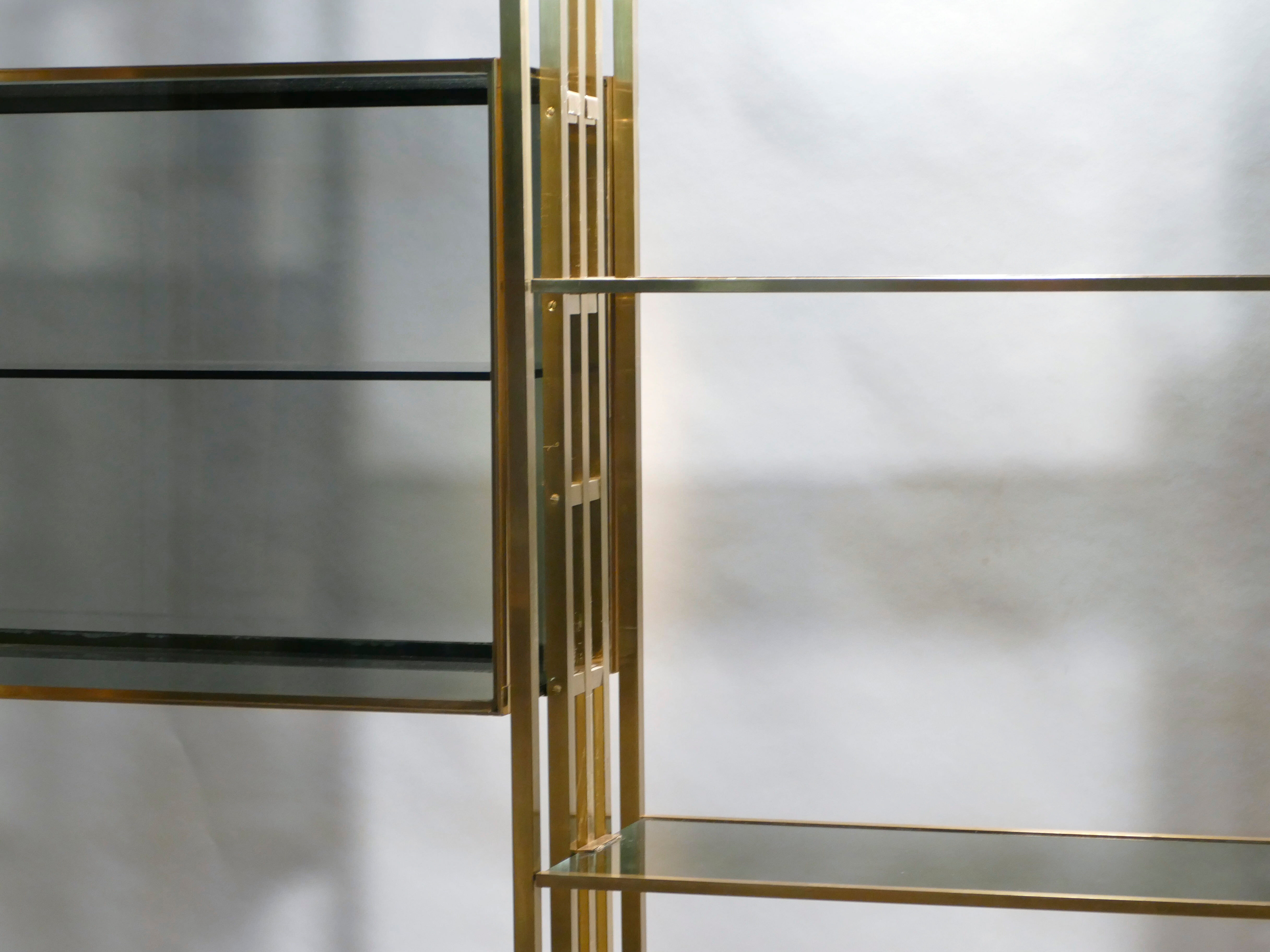 Brass laced library shelf by Kim Moltzer 1970