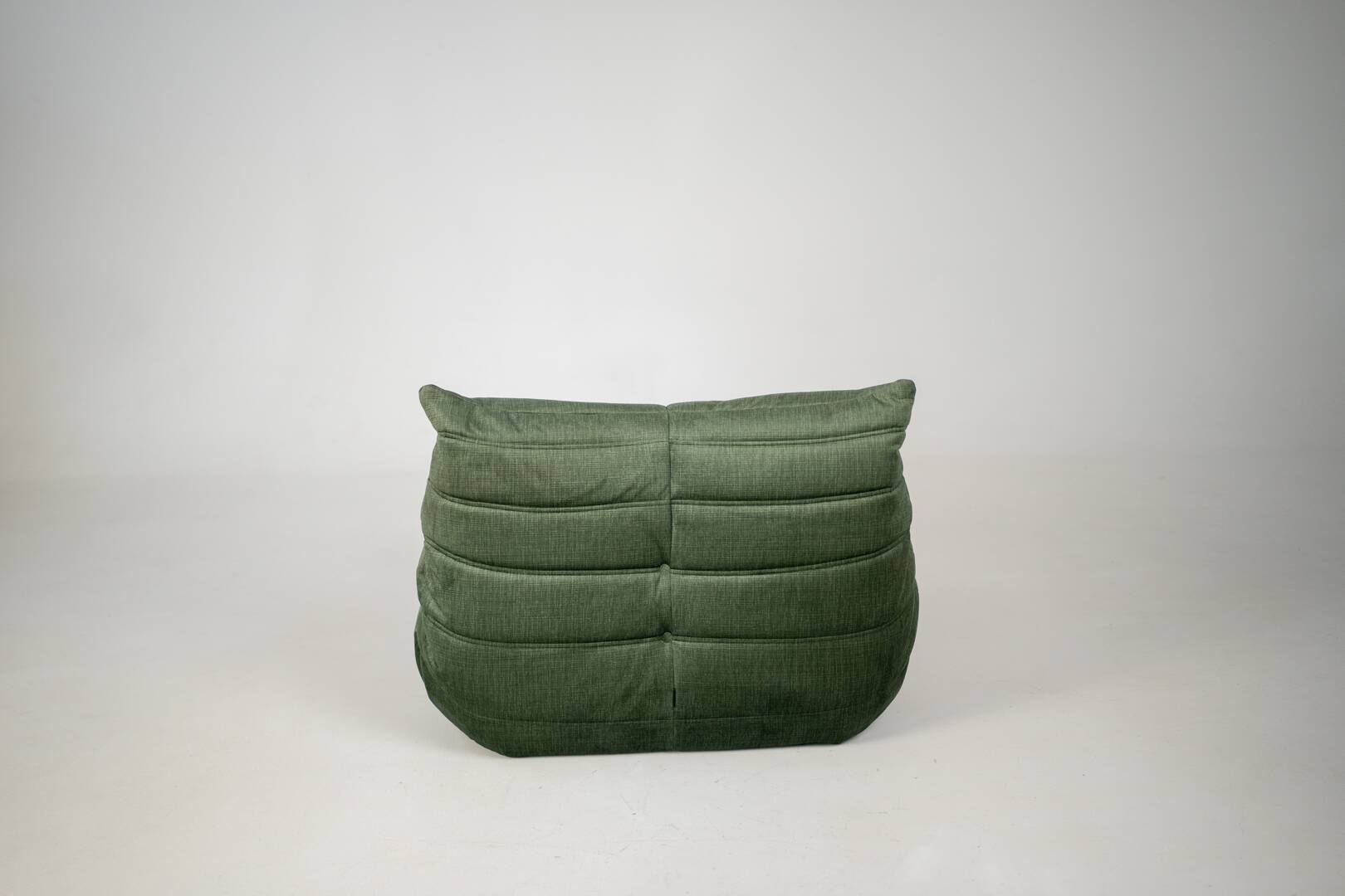 Togo set of armchair and pouf in moss velvet