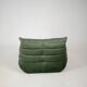 Togo set of armchair and pouf in moss velvet