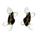 Arlus black and brass opaline sconces 1960