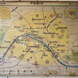 Old school map of Paris