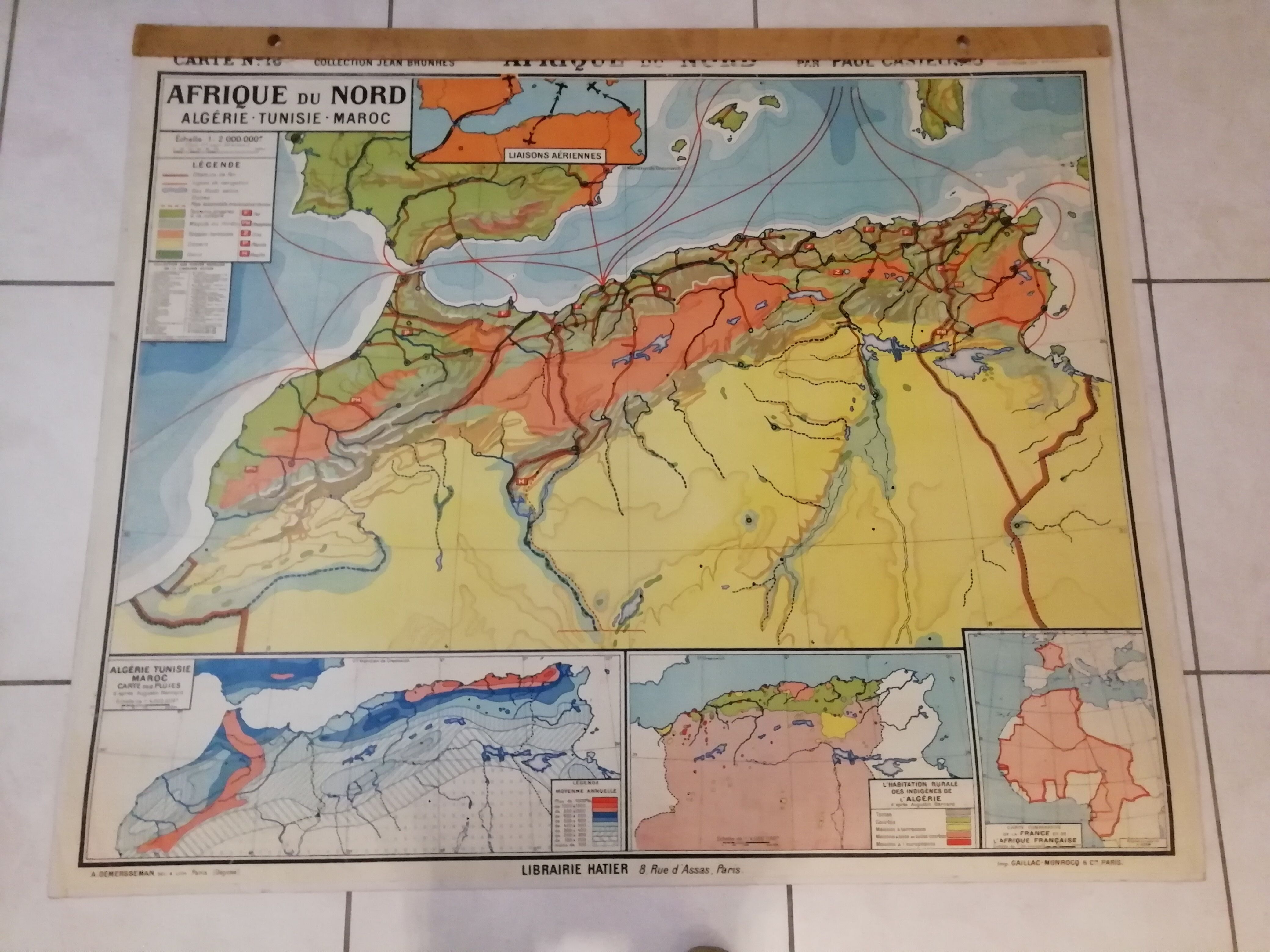 Vidal-Lablache educational wall map of the 1950s