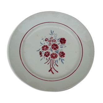 Earthenware plate of Badonviller Fenal brothers model Francine diam 22.5 cm