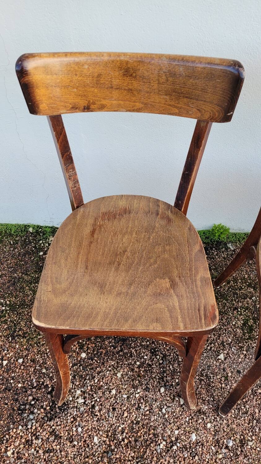 Series of 6 vintage restaurant bistro chairs - 1950s