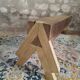 Solid oak bench with asymmetrical legs