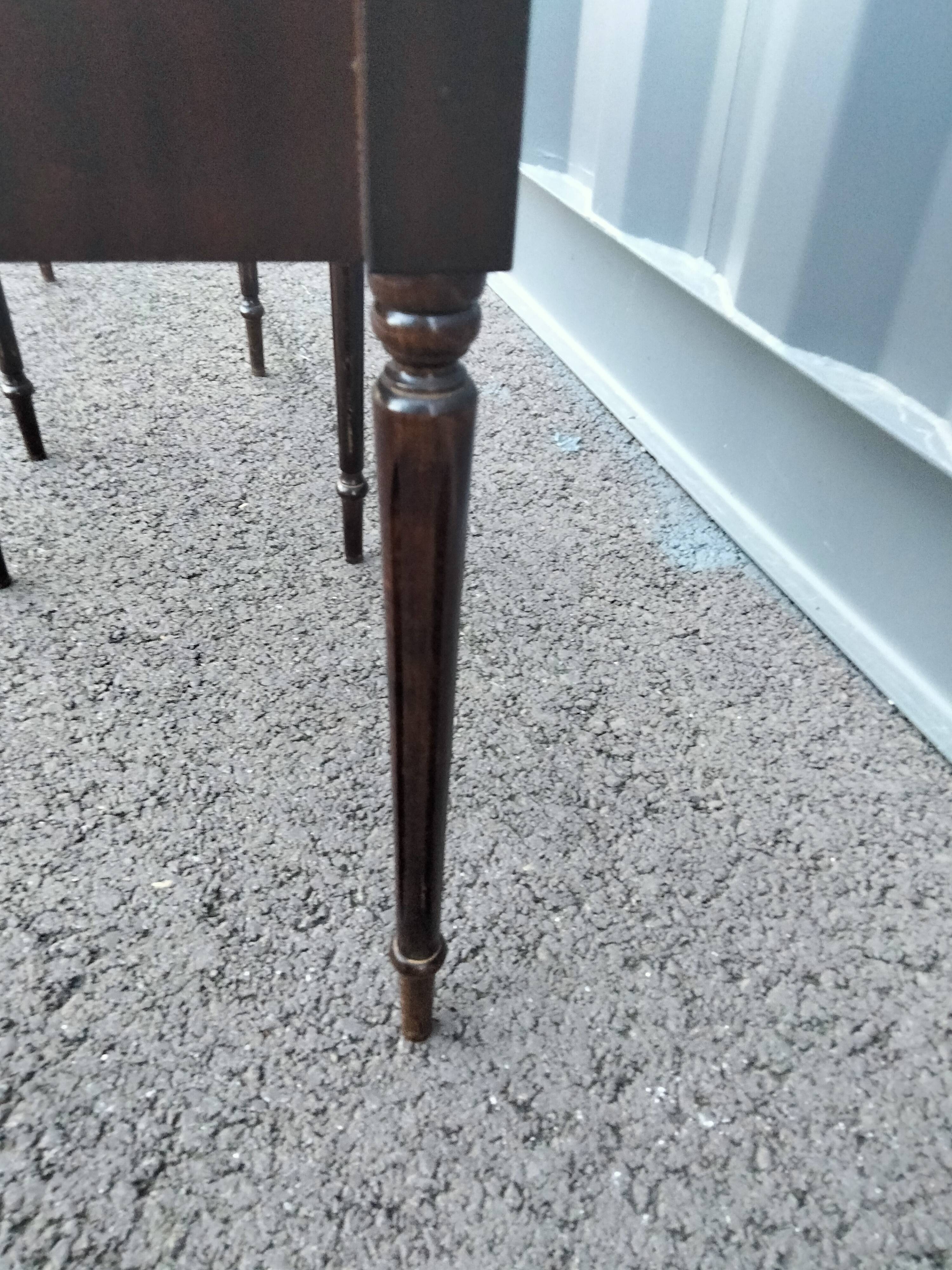 Pair of bedside tables side tables old leather top style louis xvi