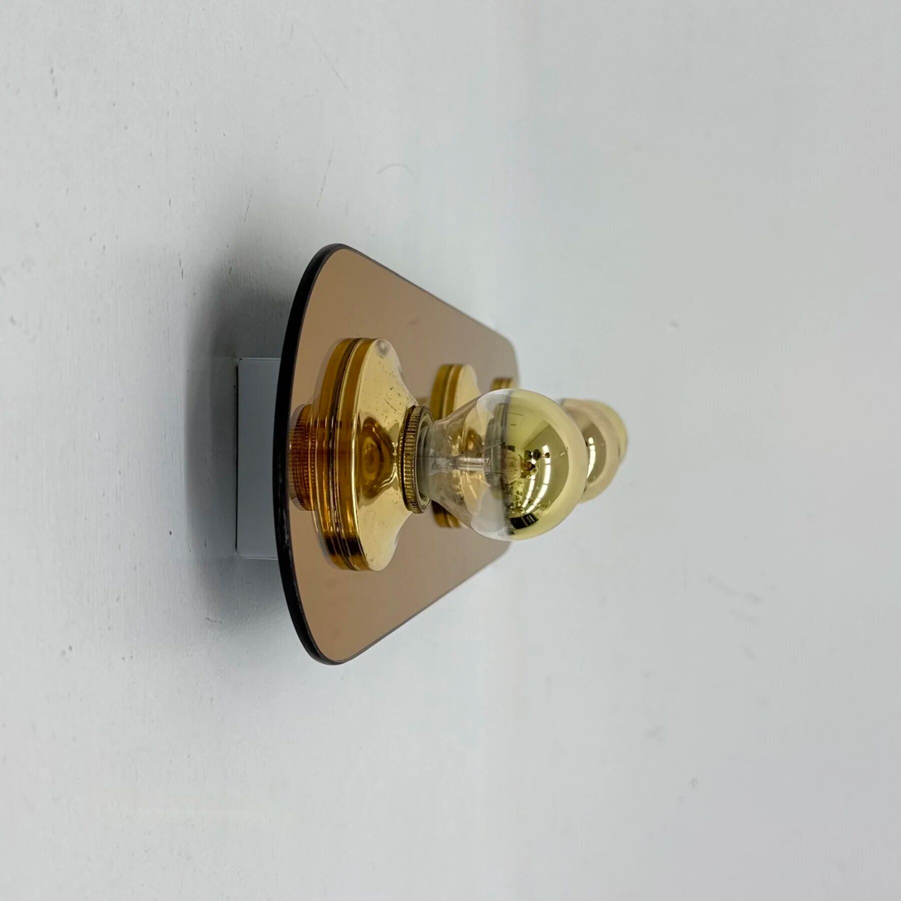 Vintage pop art space age bronze mirrored wall lamp, Eglo, Germany, 1980s