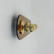 Vintage pop art space age bronze mirrored wall lamp, Eglo, Germany, 1980s