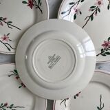 5 flat plates Digoin Sarreguemines model Aigues-Vives hand painted years 30-40