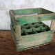 Green wooden bottle case