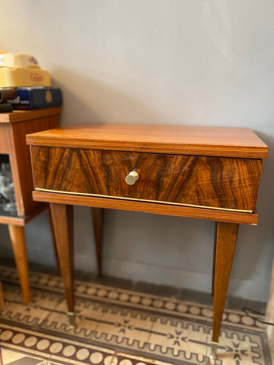 Small vintage bedside table from the 1960s.