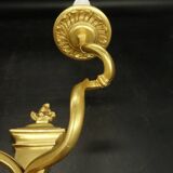 Pair of large Louis XVI style wall lights from the 19th century - gilded bronze