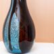 XL Murano glass vase - light blue and brown - mid-century vintage design table decoration - Italy 1970s