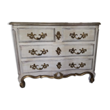 White patinated chest of drawers Louis XV style