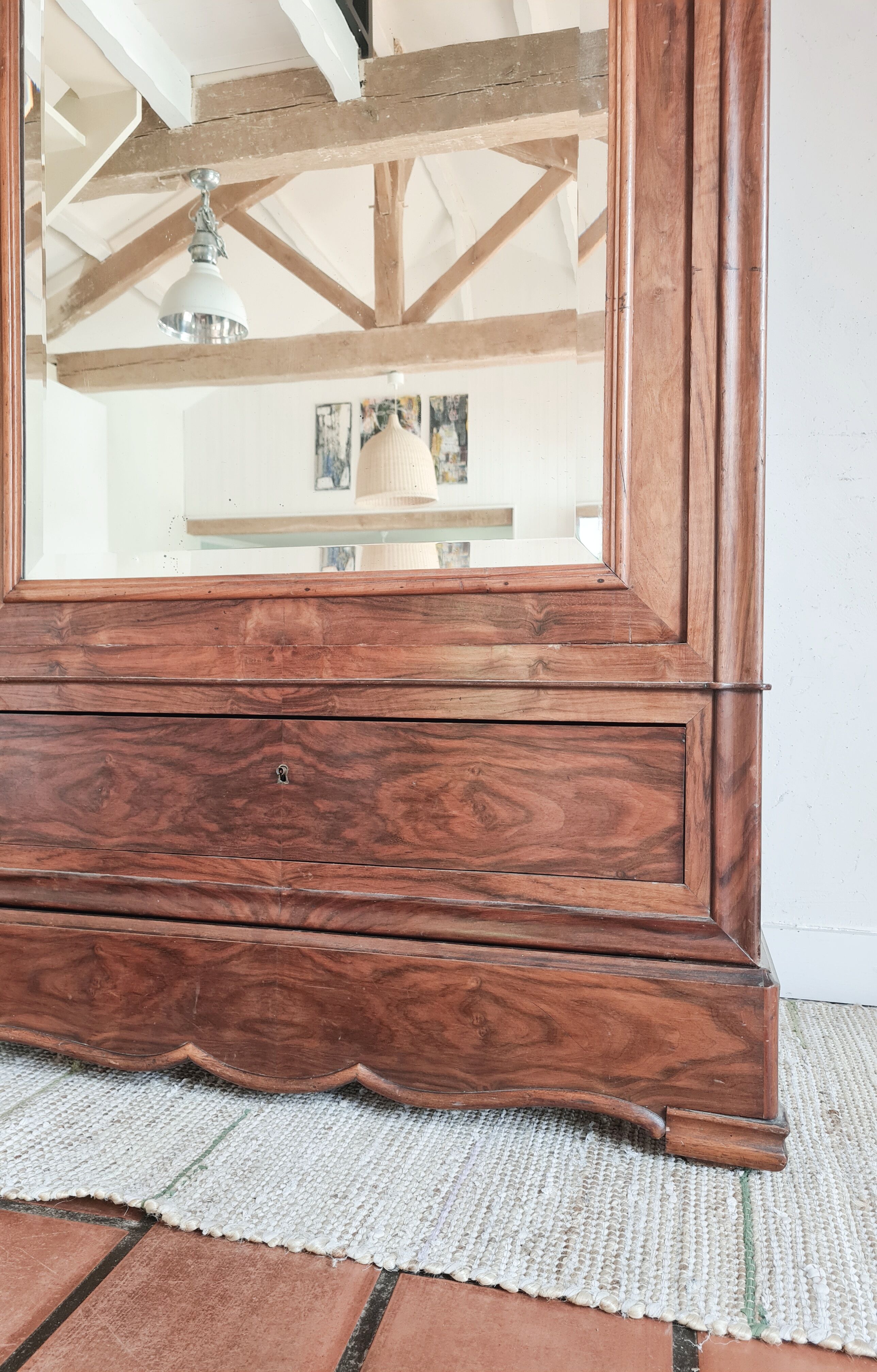 Armoire bonnetière ancienne art déco