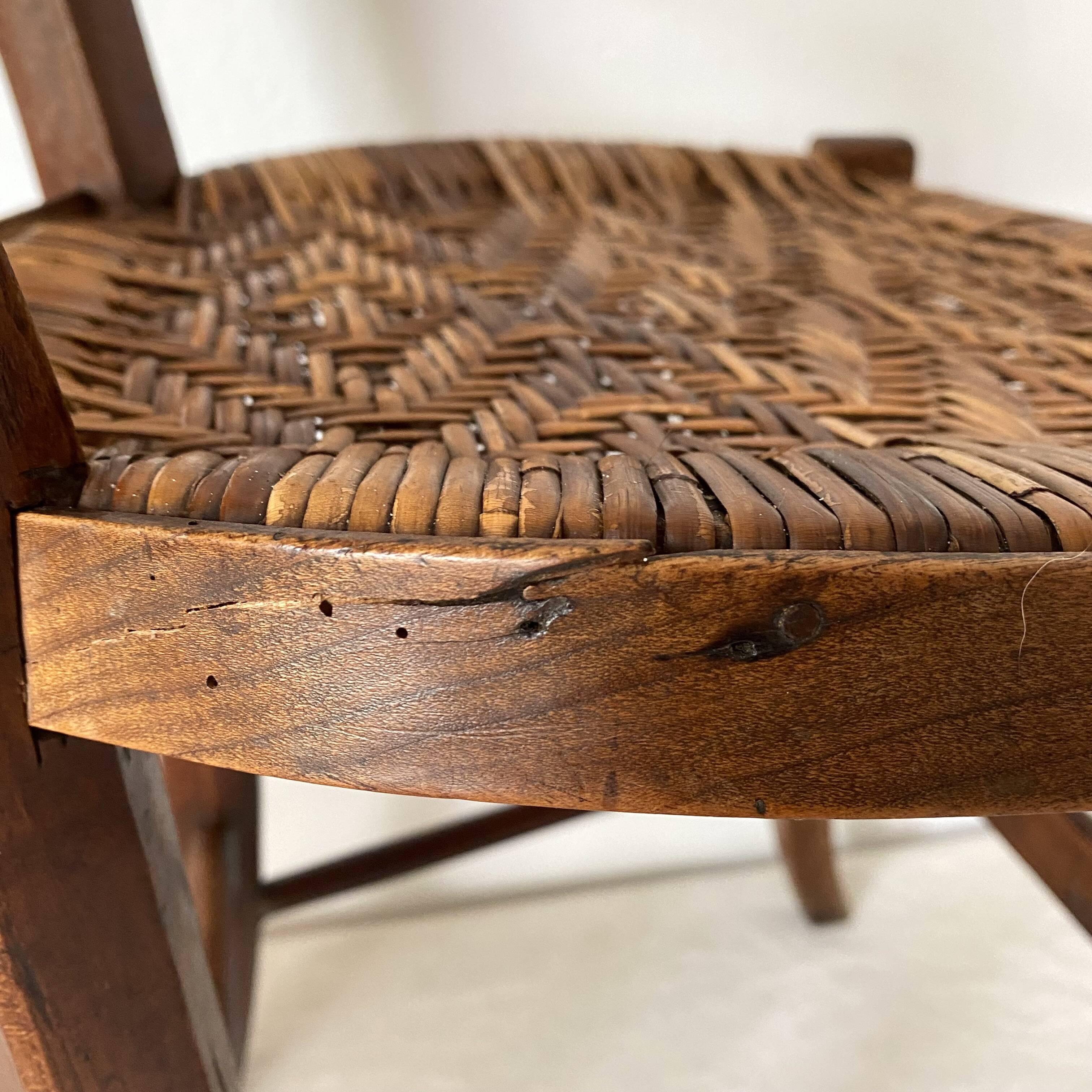 Rattan cane wooden chair